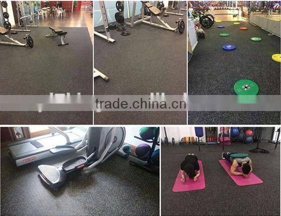 Qingdao 7king good quality anti slip and anti fatigue interlock treadmill usage rubber tile
