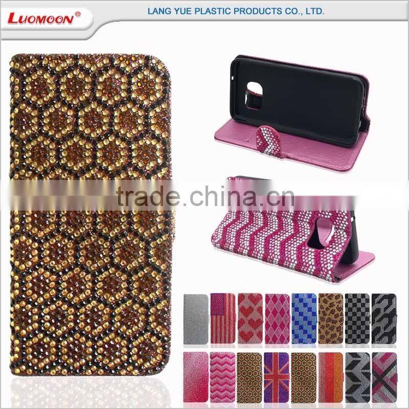 beauty diamond studded cell phone flip bling case for xiaomi mi5 case 1 2 3 4 5 6