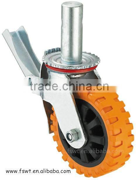 6 Inch Outdoor Scaffolding Swivel Brake Industrial PU Caster