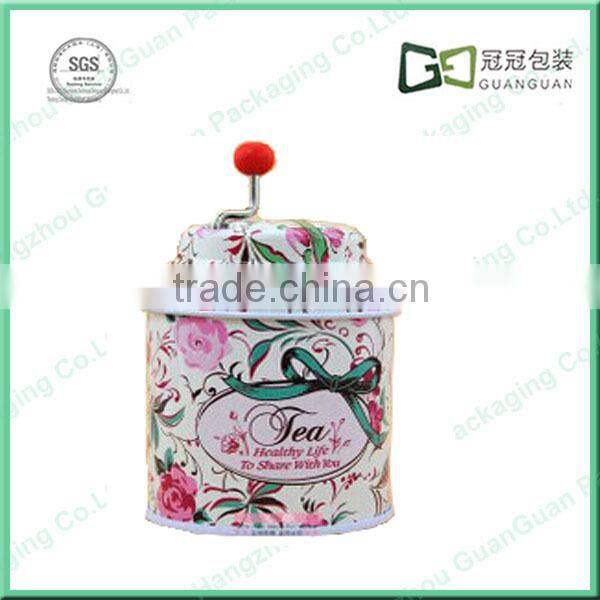 Easy-operated hand music box tin for plush toys