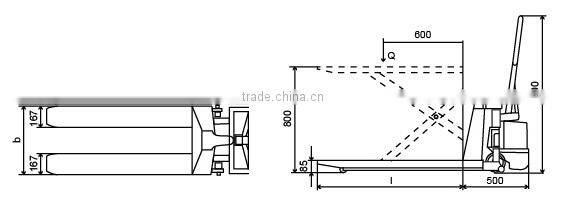 JFD Series 1.5 ton High Lift Scissor Truck JFD-15 (Double piston)