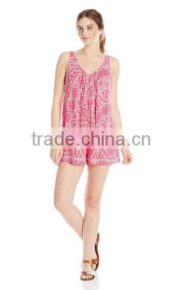 ladies african print jumpsuits chiffon jumpsuit cotton viscose rayon printed ladies short jumpsuit