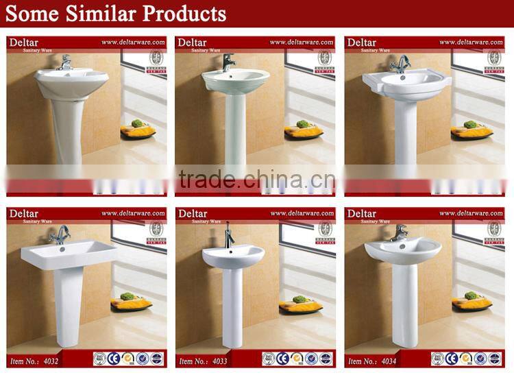 Deltar Sanitary Ware Small Size Wash Hand Pedetal Basin Sink_Public Building Project Ceramic Basin