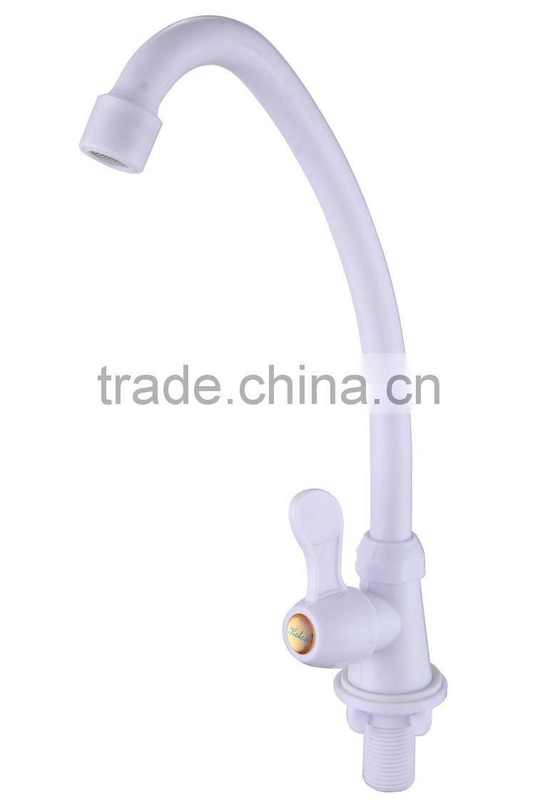 White plastic Single cold kitchen faucet