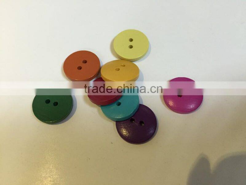 color painted 2 holes black wooden buttons for garment