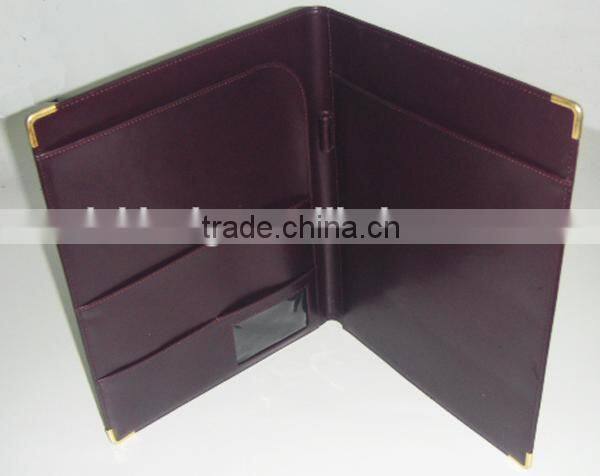 A4 joint pu portfolio folders with strap closure
