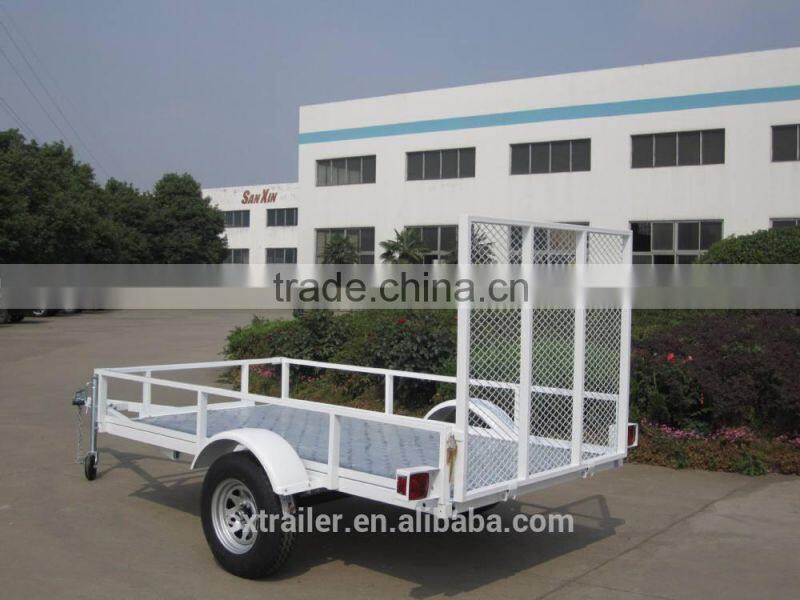 Flat Trailer with galvanized sheet and loading ramp for goods F-510