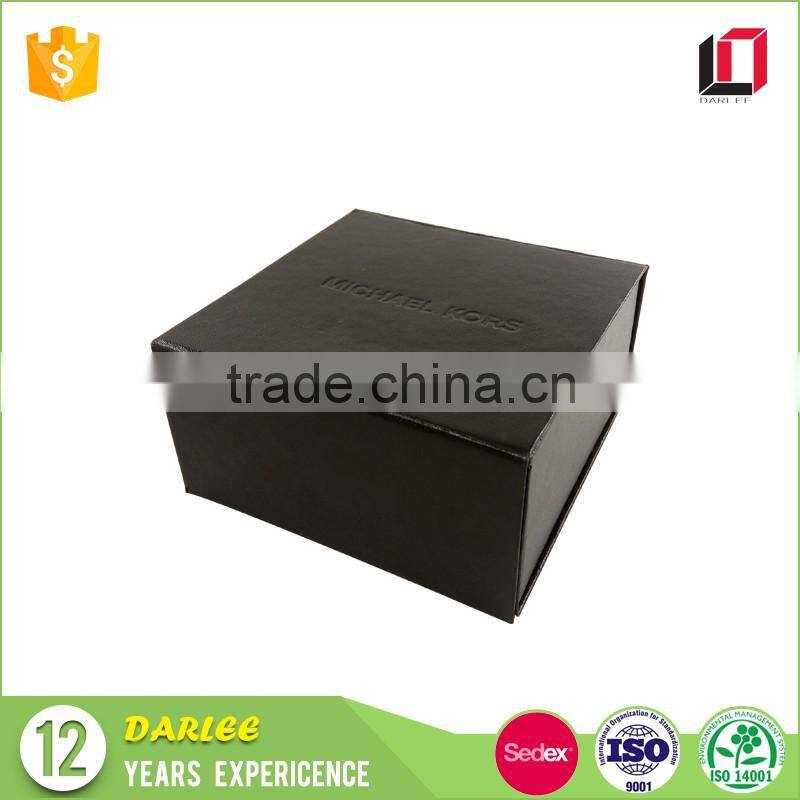 High quality matte black custom clamshell collapsible foldable packaging box with magnetic closure