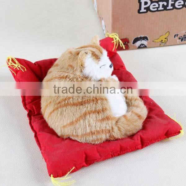 real animal cheap plush cat toys with snoring