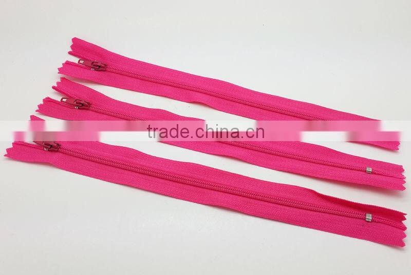 Whosale Hot Pink Nylon Coil Zippers Tailor Sewer Craft 9 Inch
