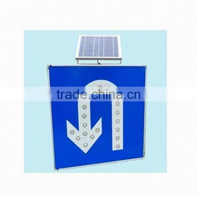 Turn round allowed solar led traffic sign board