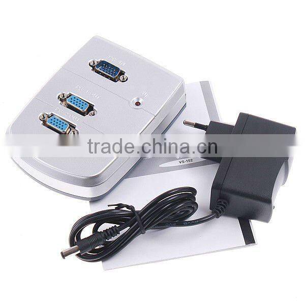 New Mini 2 Port 250MHz Video Splitter VGA Splitter