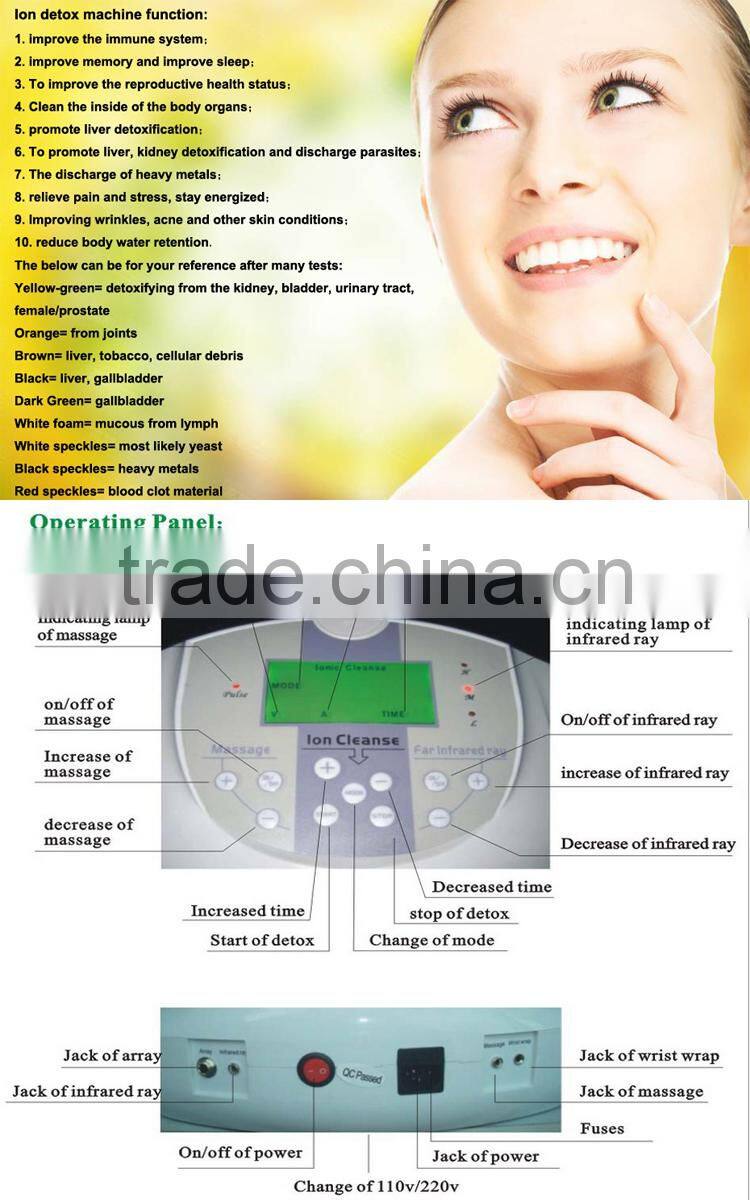 2017 New iron hydrosana cleanse ionic detoxify detox foot spa single detox machines
