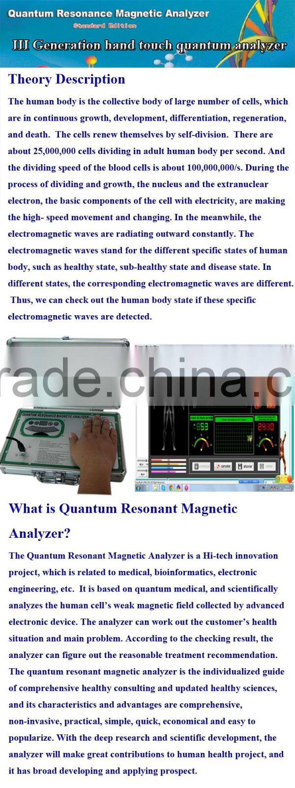 Doctor venation hand Acupuncture quantum bio-electric 3d nls body analyzer