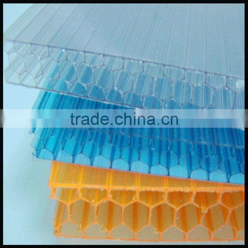 10-16mm honeycomb polycarbonate sheet construction material UV protection