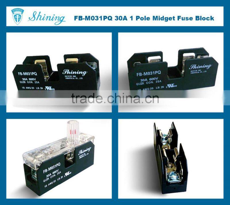 FB-M031PQ Equal To Bussmann 600V 30 Amp 1 Pole 10x38 Midget Fuse Box
