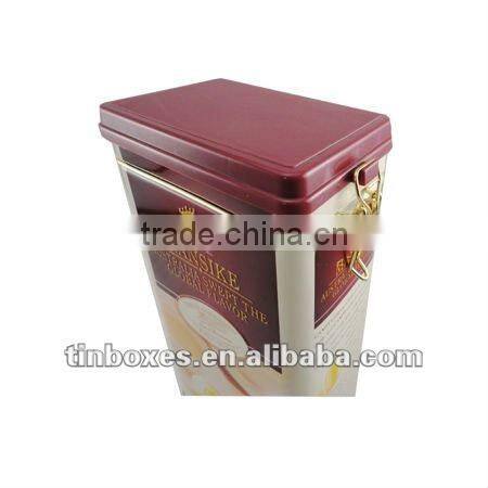 new design rectangular coffee tin box