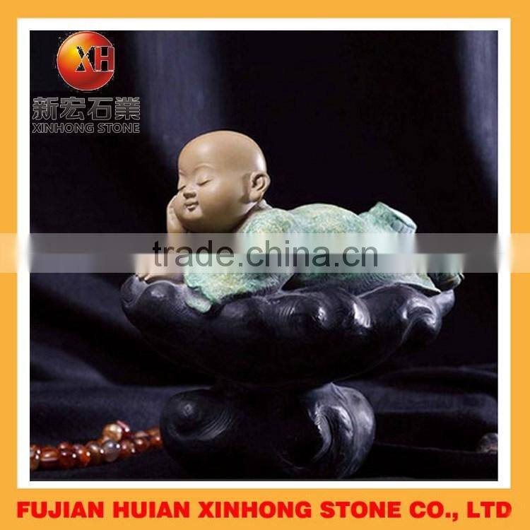 Tummy sleeping priestling stone statue for home decoration
