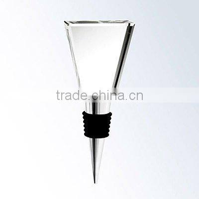 text engraved crystal wine bottle stopper