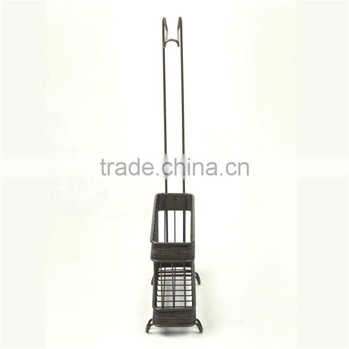 Rectangle Rack, Standing Holder with One Hook, Bronze