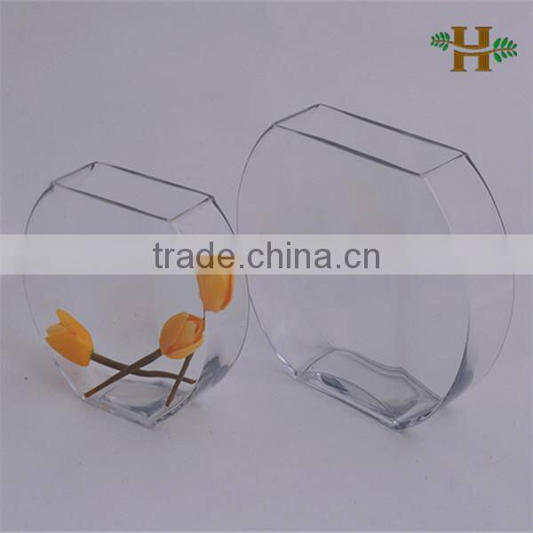 Manufactory In China Clear Rectangular Glass Vase for Decoration
