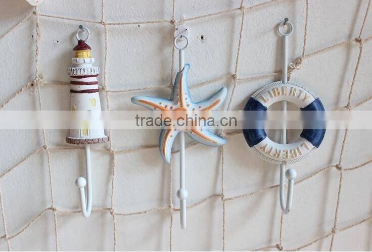 CY077 Mediterranean style decorative wall hanging tag hook decorative wall hanging tag Fish animal seashell hanging tag