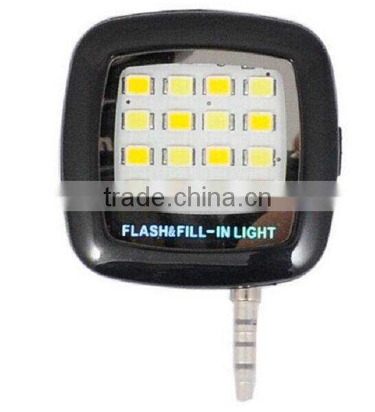 2015 Newest Wholesale portable 3.5mm Audio Jack Fill Light LED Flashlight for Mobile Phone