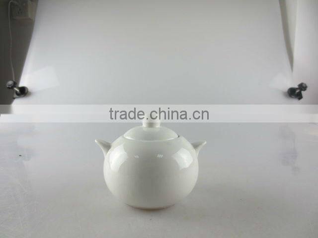 round porcelain sugar pot with ears