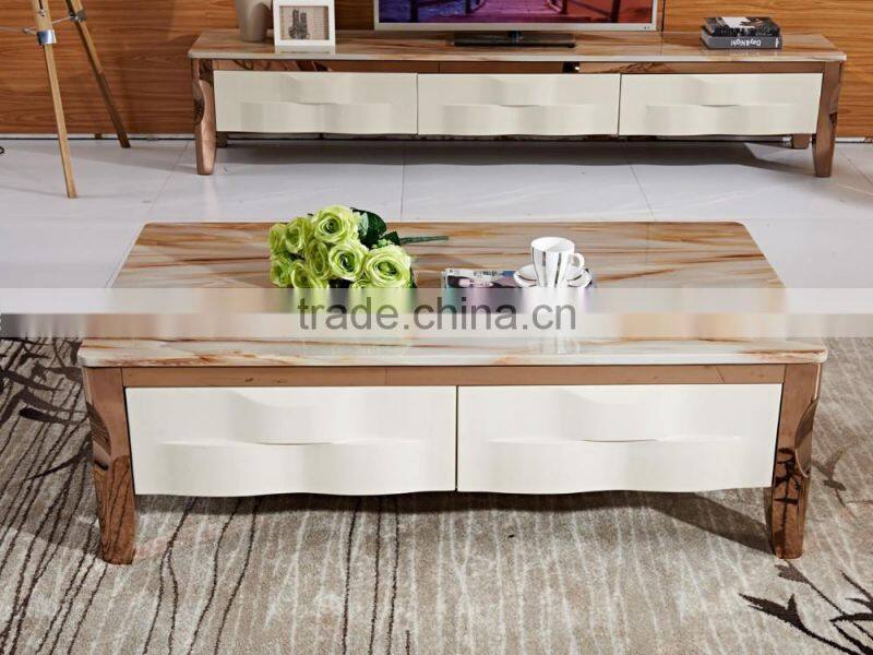 rose golden coffee table centre table living room furniture
