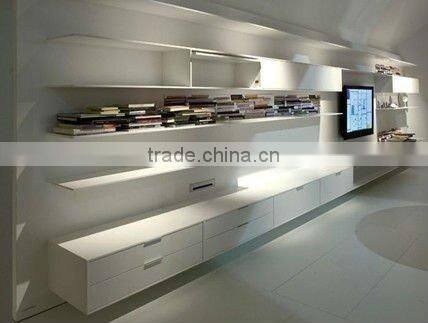 Stylish solid wood corian shelved living room bedside cabinets