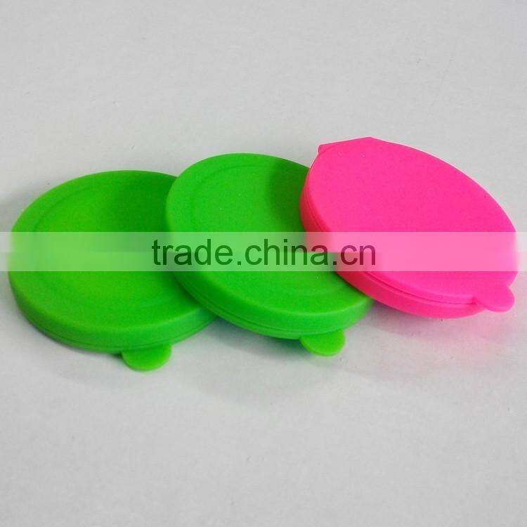 Facotory custom double face foldable round silicone cosmetic mirror