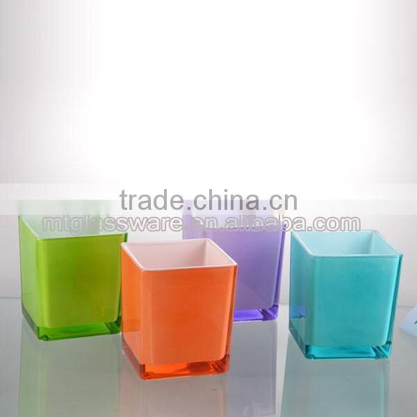 4"cand colorful sqnare vase set