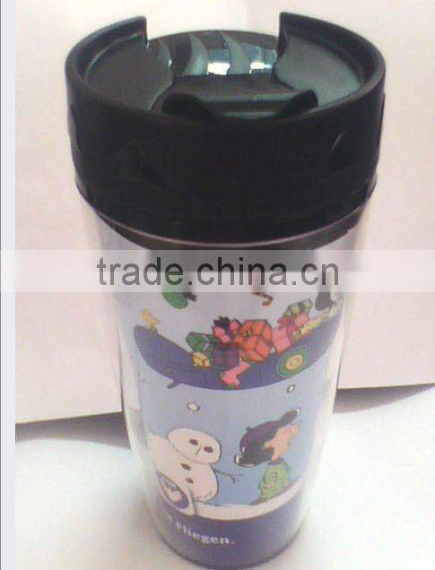 Plastic double layer water bottle
