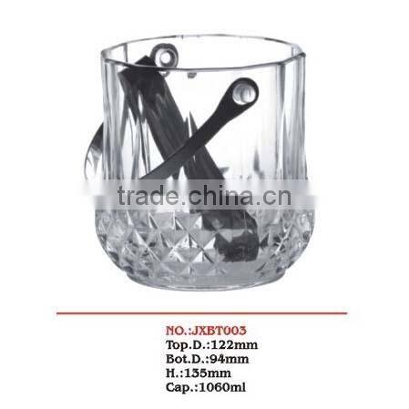 Hotel or home glass ice bucket