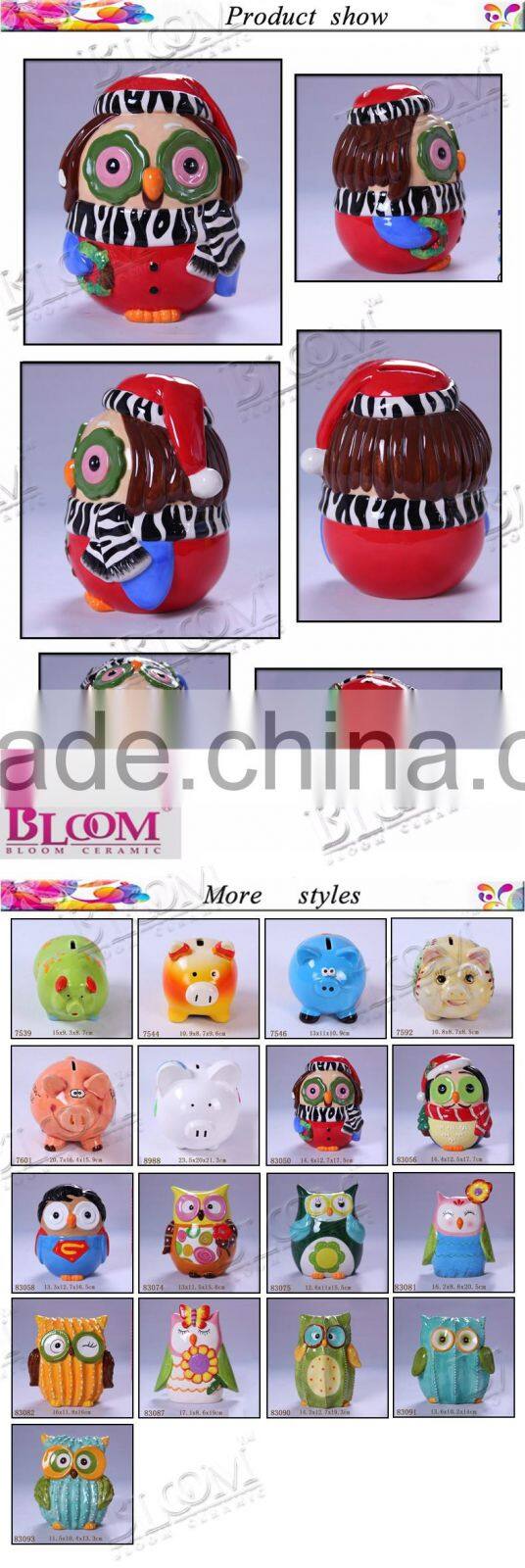 Hot sale lovely small ceramic saving box for kids