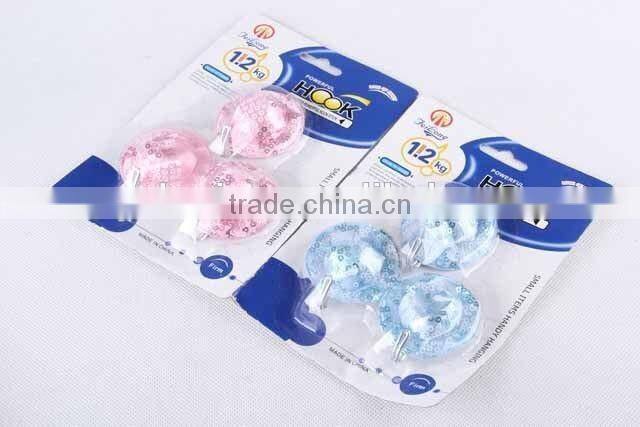3PC powerful sticking fabric hook with sequins/plastic hook
