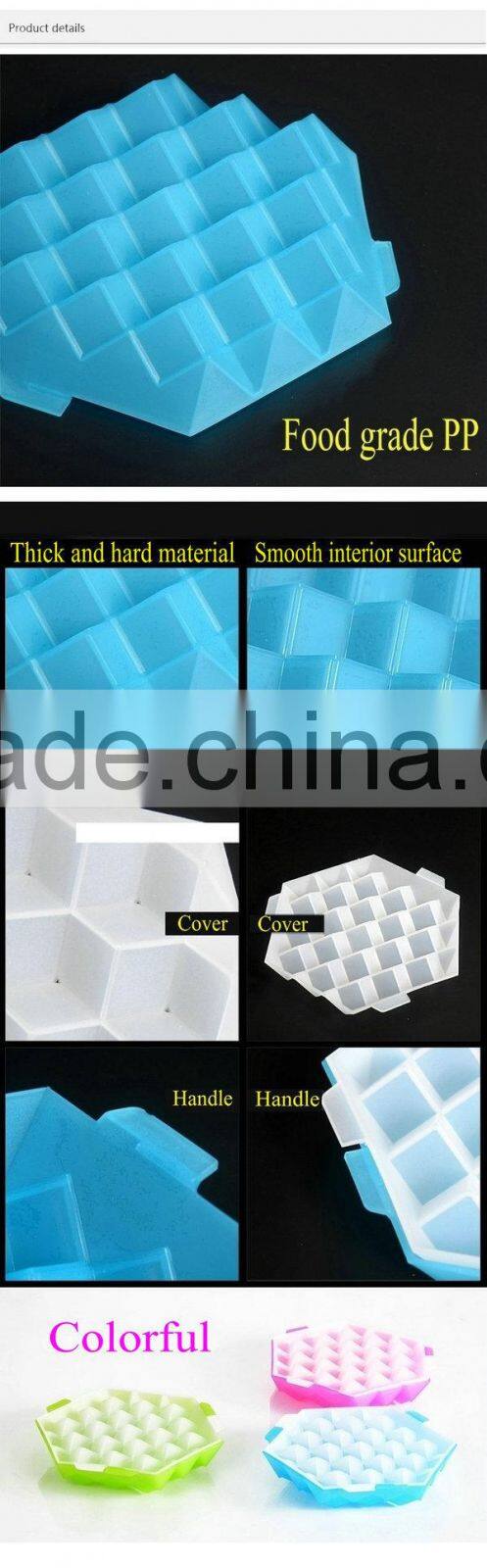 crystal shape plastic ice mold with cover