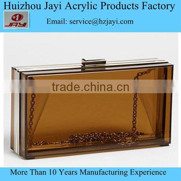 Jayi acrylic Fatory Acrylic clear lucite beautiful young women ladies shoulder handbag sale