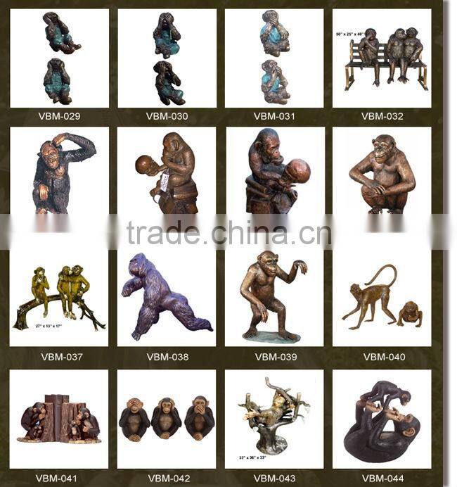 High quality large bronze gorilla sculpture