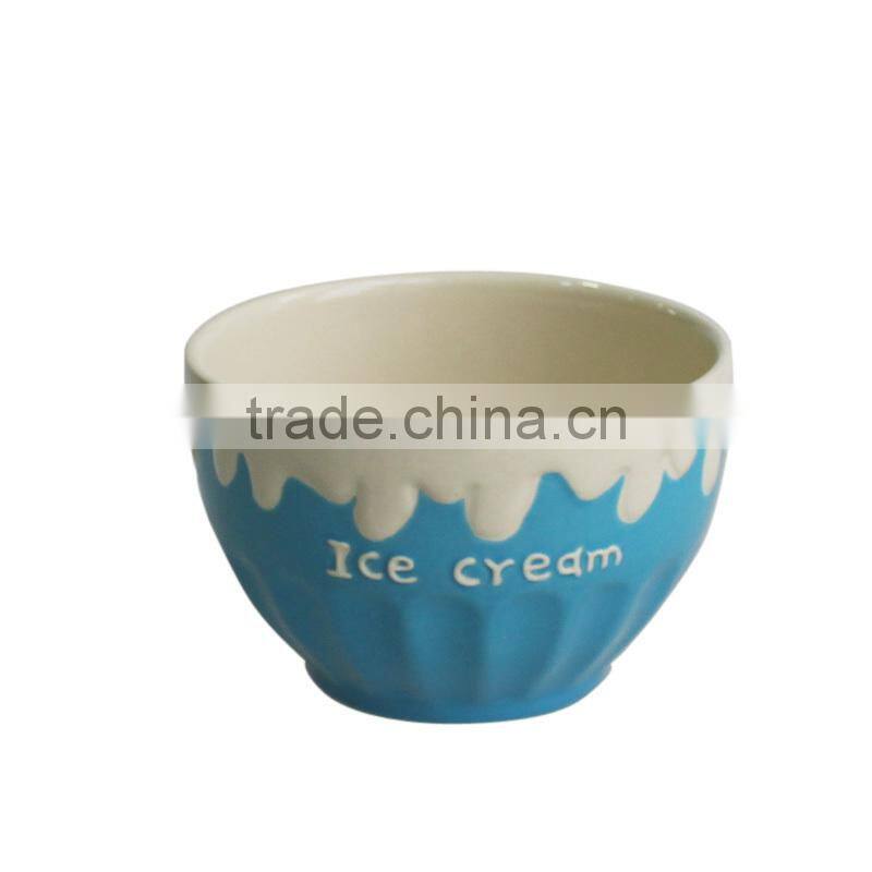 4.7" colorful custom ceramic ice cream serving bowl