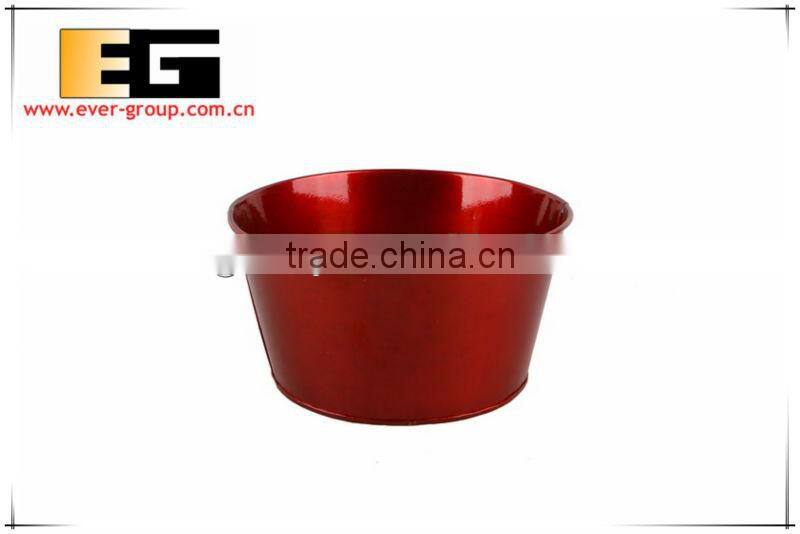 Zinc Christmas red powder coated Flower pot