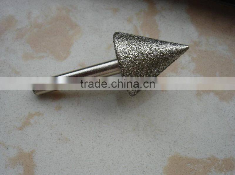 Electroplated diamond burr for stone carving(cone shape)