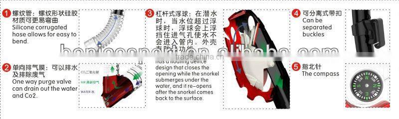 2015 Hot Diving Mask and Dry Snorkel (MK-400 & SK-400)