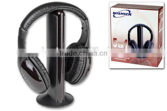 2014 best seller 5 in 1 wireless headset fm radio mp3 sd card /Wireless Headph