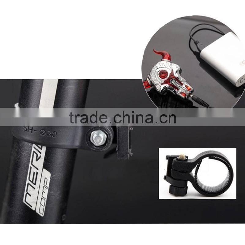 2016 new Bull Head LED Bike Bicycle Lamp USB Rechargeable Tail Rear Light with Laser