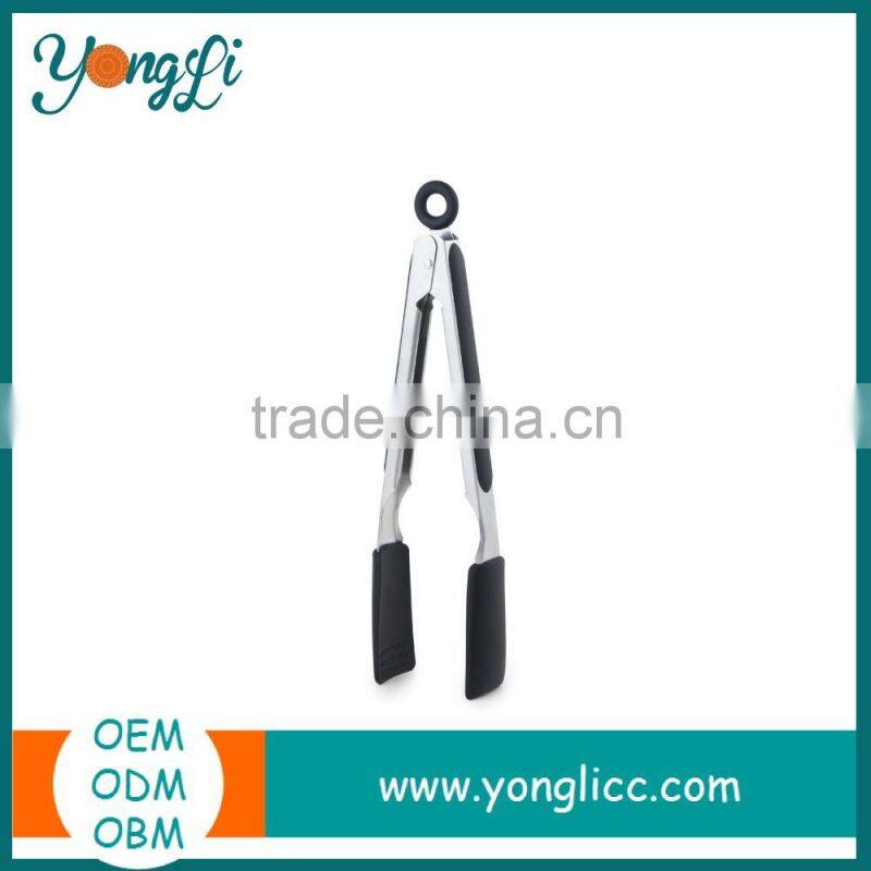 Multi-Purpose 9'' and 12'' Heat- Resistant Stainless Steel With Stand Kitchen Food Silicone Tongs