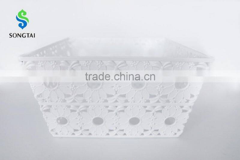 2016 new style Plastic pp square fruit basket with sunflower