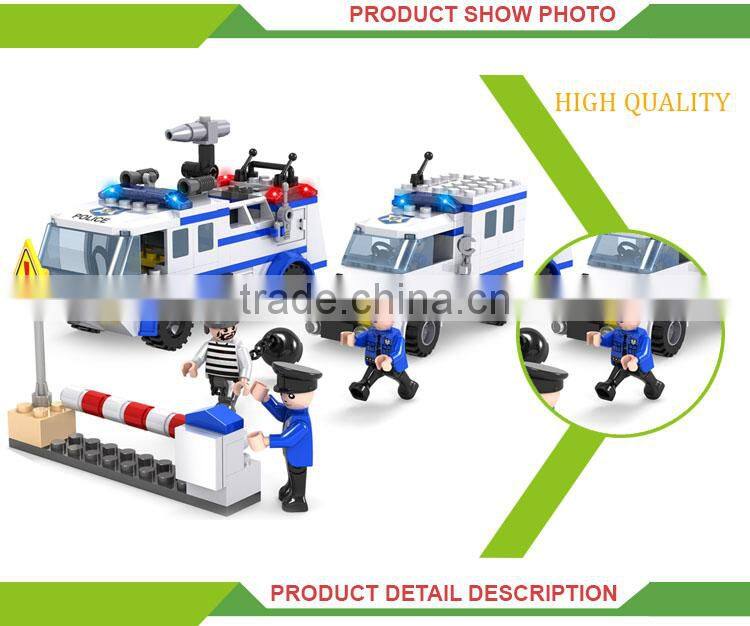 Hot sale city creative plastic building police set toy connecting blocks