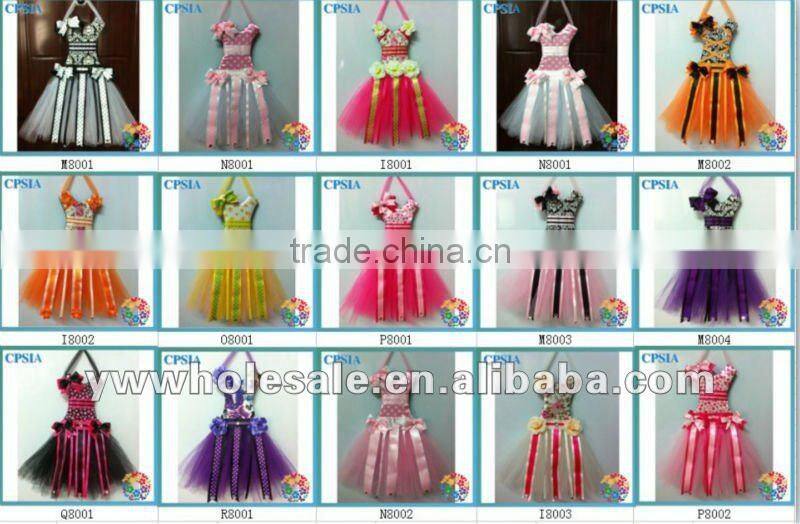 Christmas new red with green sequin tutu bow holder with many style