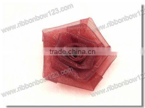 Colorful handmade organza flowers